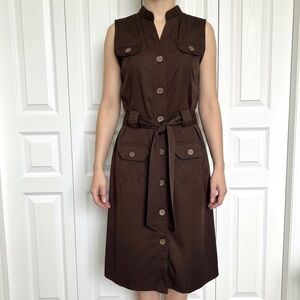 FYLO Chocolate Button-Down Midi Dress